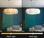 Suspension circulaire avec plumes blanches – Image 16