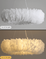 Suspension circulaire avec plumes blanches – Image 14