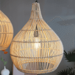 Suspension en rotin tissé géométrique – Image 4