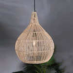 Suspension en rotin tissé géométrique – Image 9