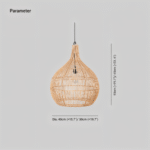 Suspension en rotin tissé géométrique – Image 11