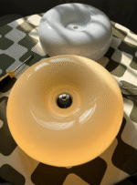 Plafonnier scandinave moderne en verre blanc – Image 2