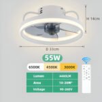 Ventilateur de plafond intelligent avec lampe LED à intensité variable – Image 12