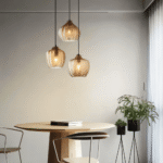 Suspension en verre rayé noir et brun vintage – Image 8