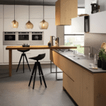 Suspension en verre rayé noir et brun vintage – Image 7