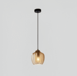 Suspension en verre rayé noir et brun vintage – Image 26