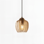 Suspension en verre rayé noir et brun vintage – Image 20