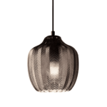 Suspension en verre rayé noir et brun vintage – Image 19