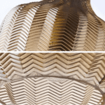 Suspension en verre rayé noir et brun vintage – Image 12