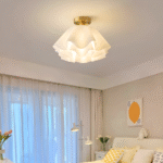 Plafonnier en acrylique blanc fleur