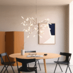 Suspension lumineuse en or rose