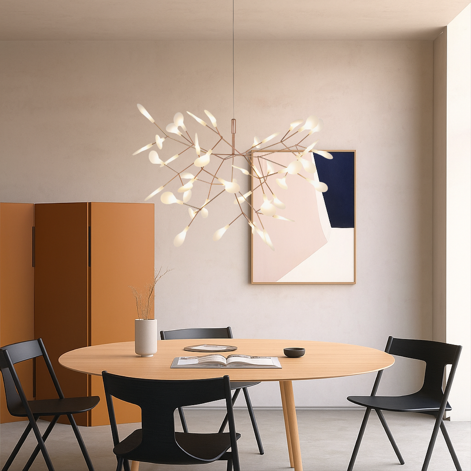 RoseGoldFireflychandelier-02 Suspension lumineuse en or rose – Image 1