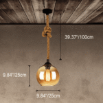 Suspension avec boule en verre et cordon – Image 14