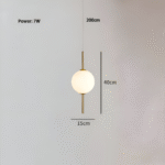 Suspension avec boule en verre mat – Image 19