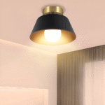 Plafonnier LED métallique rétro noir et blanc – Image 12