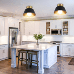 Plafonnier LED métallique rétro noir et blanc – Image 2