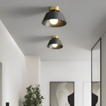 Plafonnier LED métallique rétro noir et blanc – Image 4