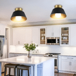 Plafonnier LED métallique rétro noir et blanc – Image 6