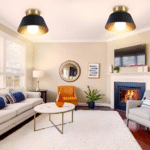 Plafonnier LED métallique rétro noir et blanc – Image 7