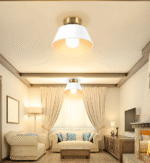 Plafonnier LED métallique rétro noir et blanc – Image 8