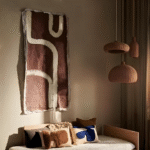 Suspension Vintage en rotin fait main – Image 2