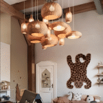 Suspension Vintage en rotin fait main – Image 5