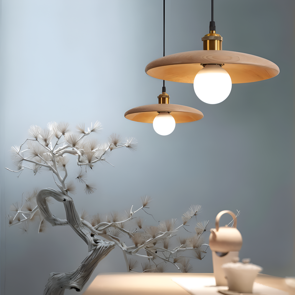 WooDiskPendantLight-1 Suspension en bois – Image 1