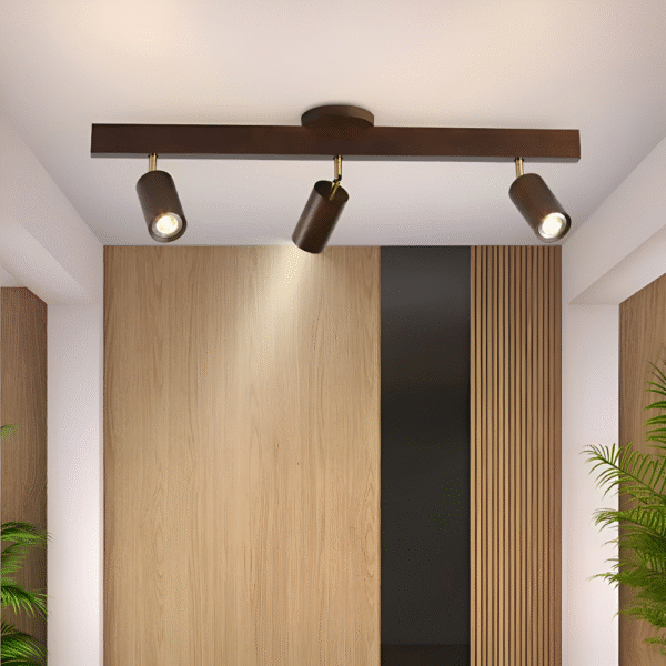 Plafonnier cylindrique Spot en bois