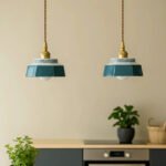 Suspension Vintage Céramique et Cuivre Coloré – Image 11