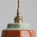 Suspension Vintage Céramique et Cuivre Coloré – Image 5